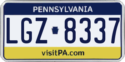 PA license plate LGZ8337