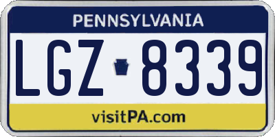 PA license plate LGZ8339