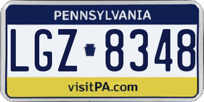PA license plate LGZ8348