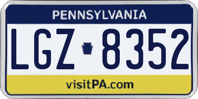 PA license plate LGZ8352
