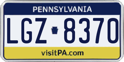 PA license plate LGZ8370