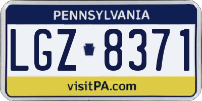 PA license plate LGZ8371