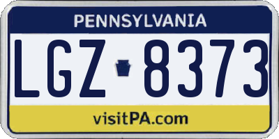PA license plate LGZ8373