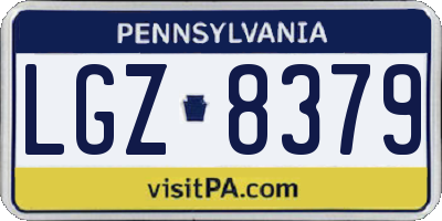 PA license plate LGZ8379