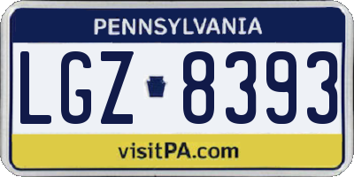 PA license plate LGZ8393