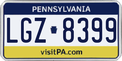 PA license plate LGZ8399