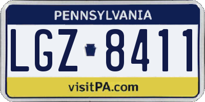 PA license plate LGZ8411