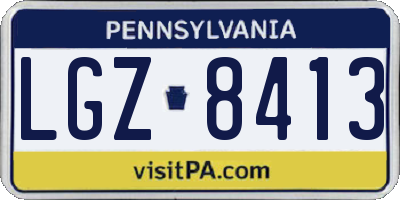 PA license plate LGZ8413