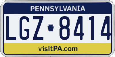 PA license plate LGZ8414
