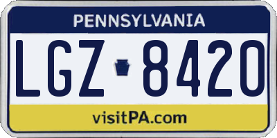 PA license plate LGZ8420
