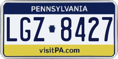 PA license plate LGZ8427