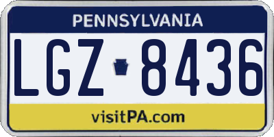 PA license plate LGZ8436