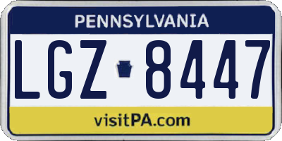 PA license plate LGZ8447