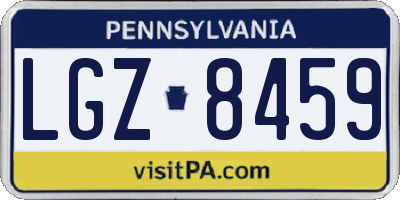 PA license plate LGZ8459