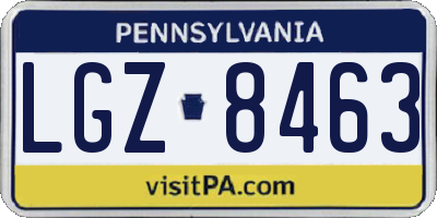 PA license plate LGZ8463
