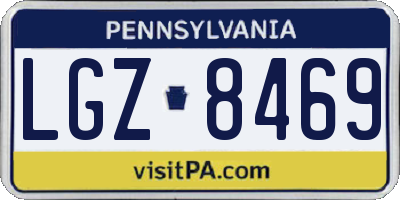 PA license plate LGZ8469