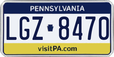 PA license plate LGZ8470
