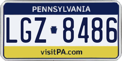 PA license plate LGZ8486