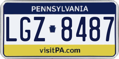 PA license plate LGZ8487