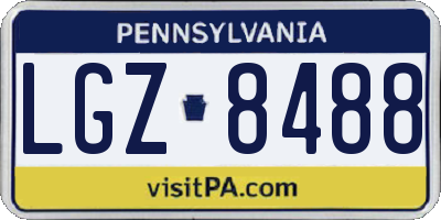 PA license plate LGZ8488