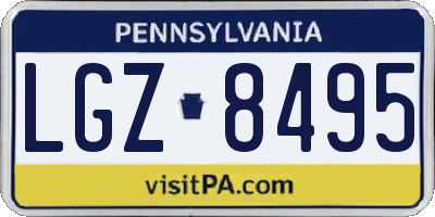 PA license plate LGZ8495