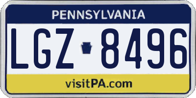 PA license plate LGZ8496