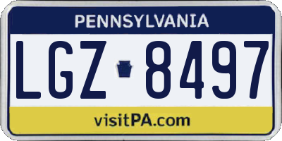 PA license plate LGZ8497