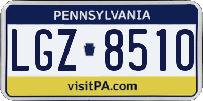 PA license plate LGZ8510
