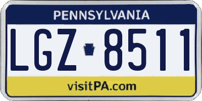 PA license plate LGZ8511