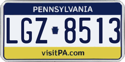 PA license plate LGZ8513