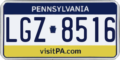 PA license plate LGZ8516
