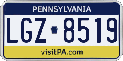 PA license plate LGZ8519
