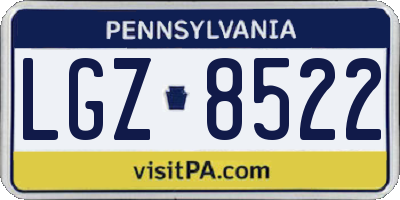 PA license plate LGZ8522