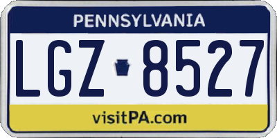 PA license plate LGZ8527