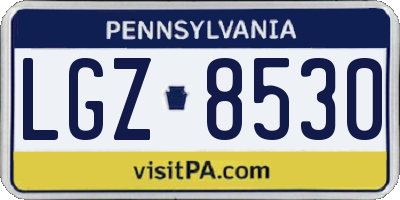PA license plate LGZ8530