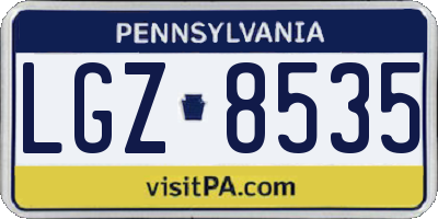 PA license plate LGZ8535