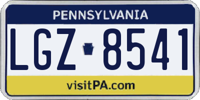 PA license plate LGZ8541