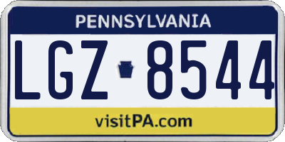 PA license plate LGZ8544