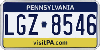 PA license plate LGZ8546