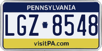 PA license plate LGZ8548