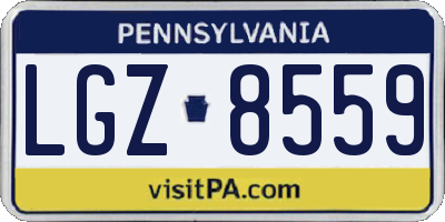 PA license plate LGZ8559