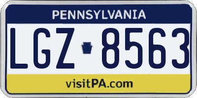 PA license plate LGZ8563