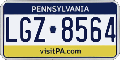 PA license plate LGZ8564
