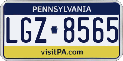PA license plate LGZ8565