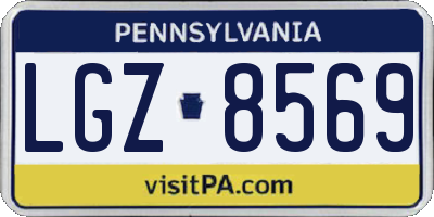 PA license plate LGZ8569
