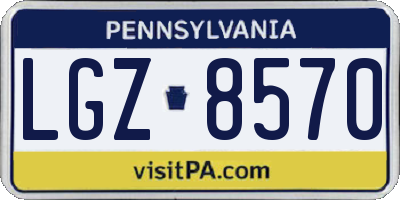 PA license plate LGZ8570