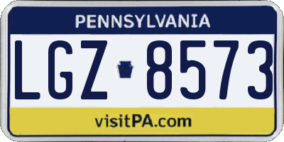 PA license plate LGZ8573