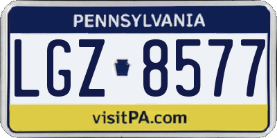 PA license plate LGZ8577