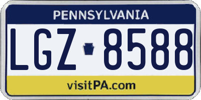 PA license plate LGZ8588