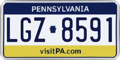 PA license plate LGZ8591